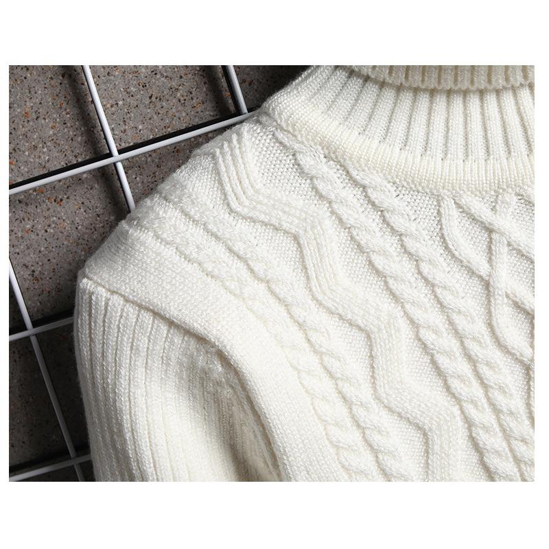 Осенне-зимний мужской трикотаж с высоким воротом, модный приталенный пуловер с двумя лацканами и ромбовидным свитером с длинными рукавами