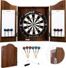 Wooden Dartboard Cabinet with Official Competition Sisal Target + 2 Sets of 18 GR Darts, Chalks and Sponge