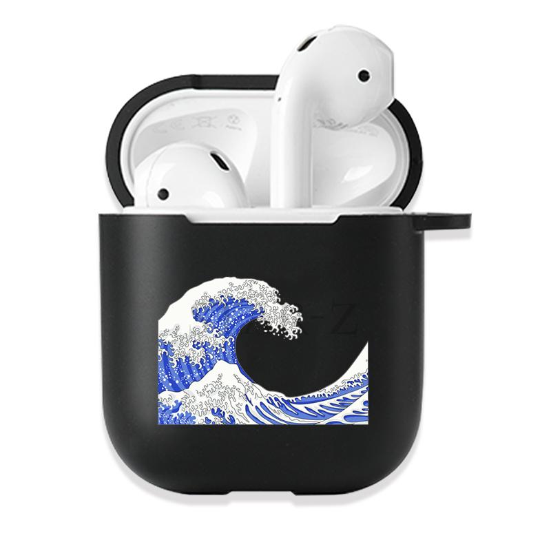 Мягкий черный силиконовый чехол для Apple Airpods Pro 3 2 1 The Great Wave of Kanagawa Bluetooth, беспроводные чехлы для наушников Airpod Cover