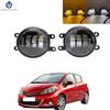 2pcs Fog Lights Headlight For Toyota Yaris HTCHBCK/Vitz 2013 2014 Version Clear Lens Front Bumper Fog Light LED Fog Lamp