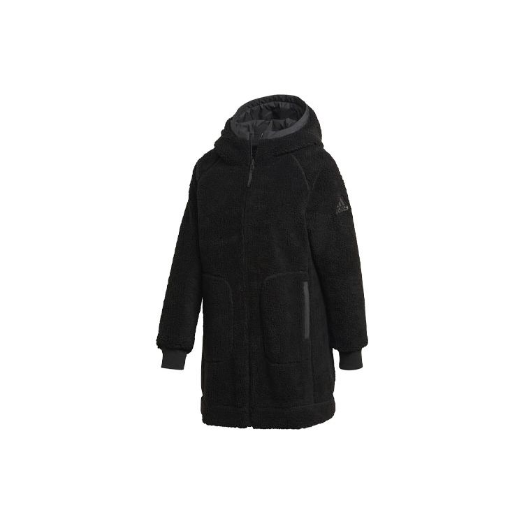 adidas Куртка W Rev Sherp для активного отдыха на молнии из хлопка, зимняя женская куртка черного цвета GI7954