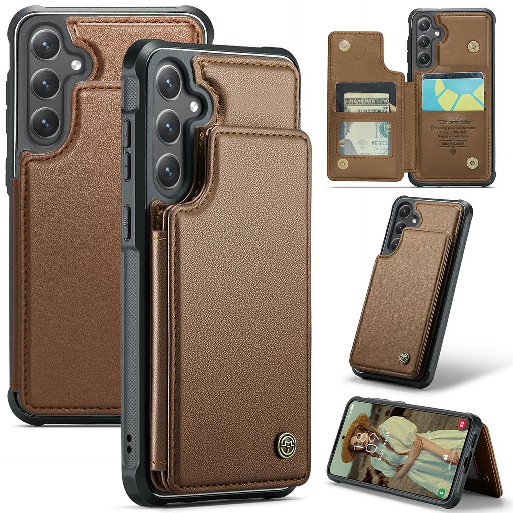 For Samsung Galaxy S24 Phone Case CASEME C22 Leather Back Cover with RFID Blocking Card Slots