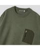 WORTHWHILE MOVEMENT Nylon Pocket Crewneck Sweater (Moss)