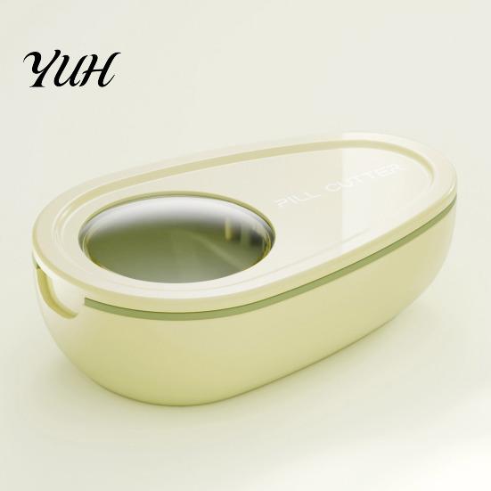 Small Pill Box with Blade Portable Cutter, Stainless Steel Compact Weekly Medication Container Case, Lightweight Large Capacity Dispenser for