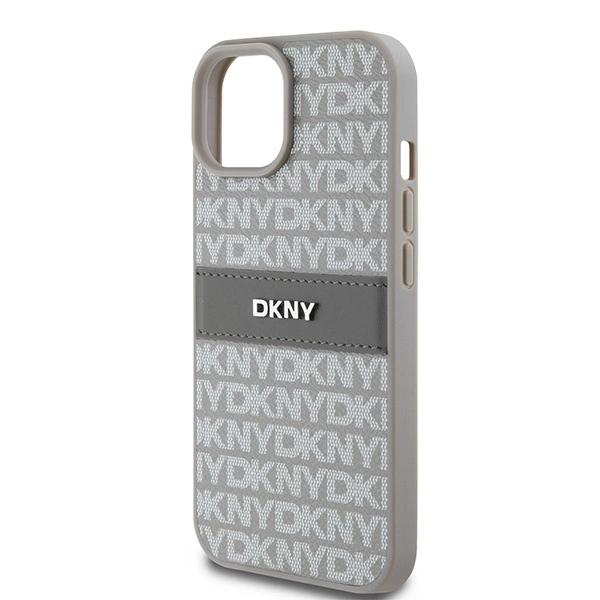 Etui Dkny Leather Mono Stripe & Metal Logo Na Iphone 15 / 14 / 13 - Beżowe