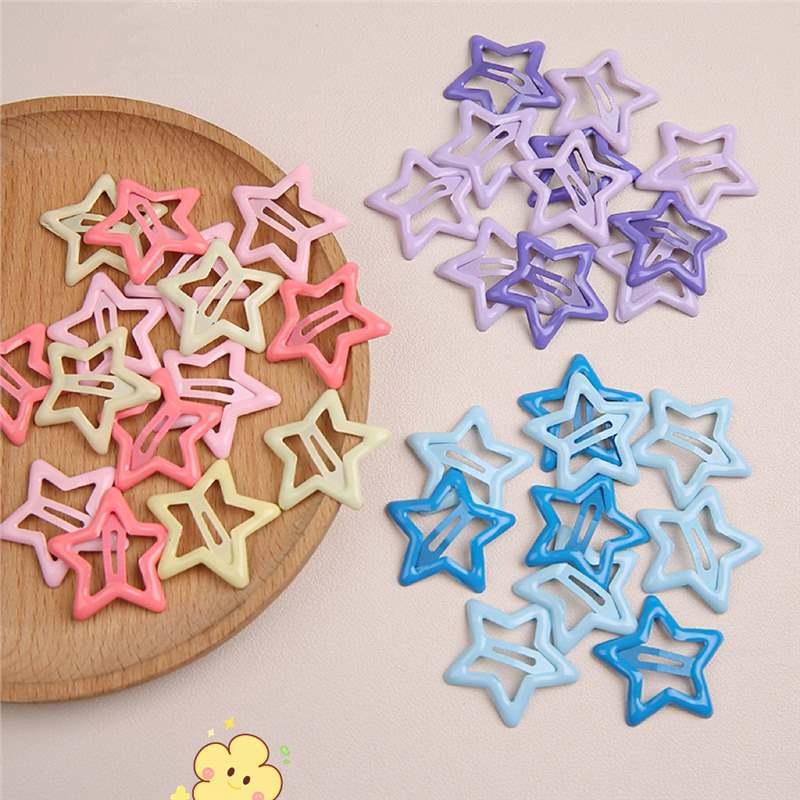 Colorful Star Hair Clips: Cute, Small, Five-Pointed Star BB Clips for Girls' Hair