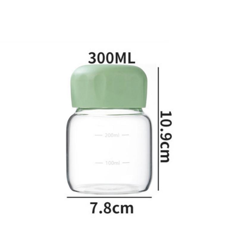 300 мл маленькие стеклянные бутылки для воды с крышкой портативные симпатичные мини цилиндрические однотонные герметичные стаканчики для воды студенческие бутылки для питья