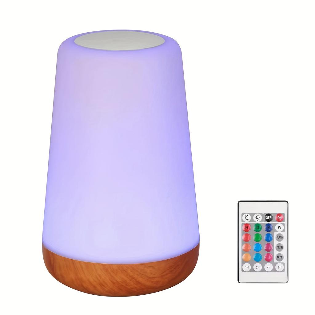 Bedroom Portable Adjustable Touch Lamp With Quick USB Charging Port, 5 Levels Of Warm White Light And 13 Color-changing RGB Night Lights