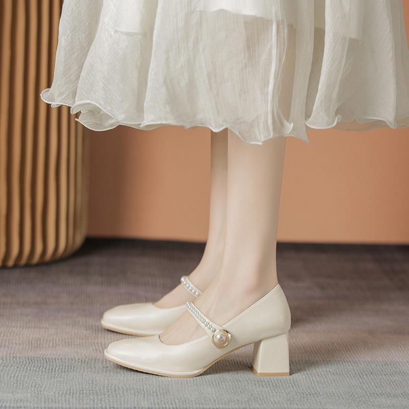 Туфли Мэри Джейн на толстом каблуке для женщин. Нарядные туфли с ремешком на щиколотке. Женские повседневные туфли-лодочки с круглым носком. Туфли-лодочки Мэри Джейн для свадьбы, офиса, вечеринки.