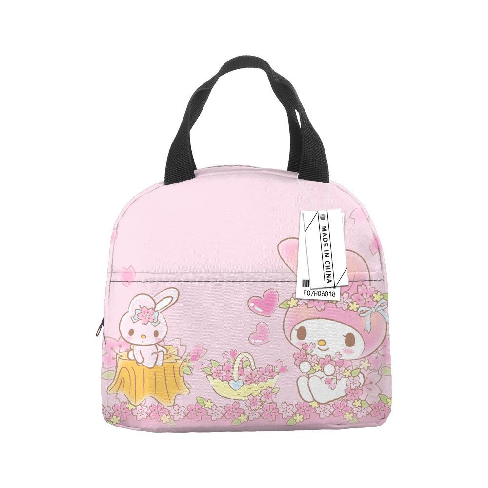 Сумка-ланчбокс Hello Kitty Большой вместимости Мешок для риса Сумка для бенто Сумка-тоут Водонепроницаемый Ланч-бокс Термосумка