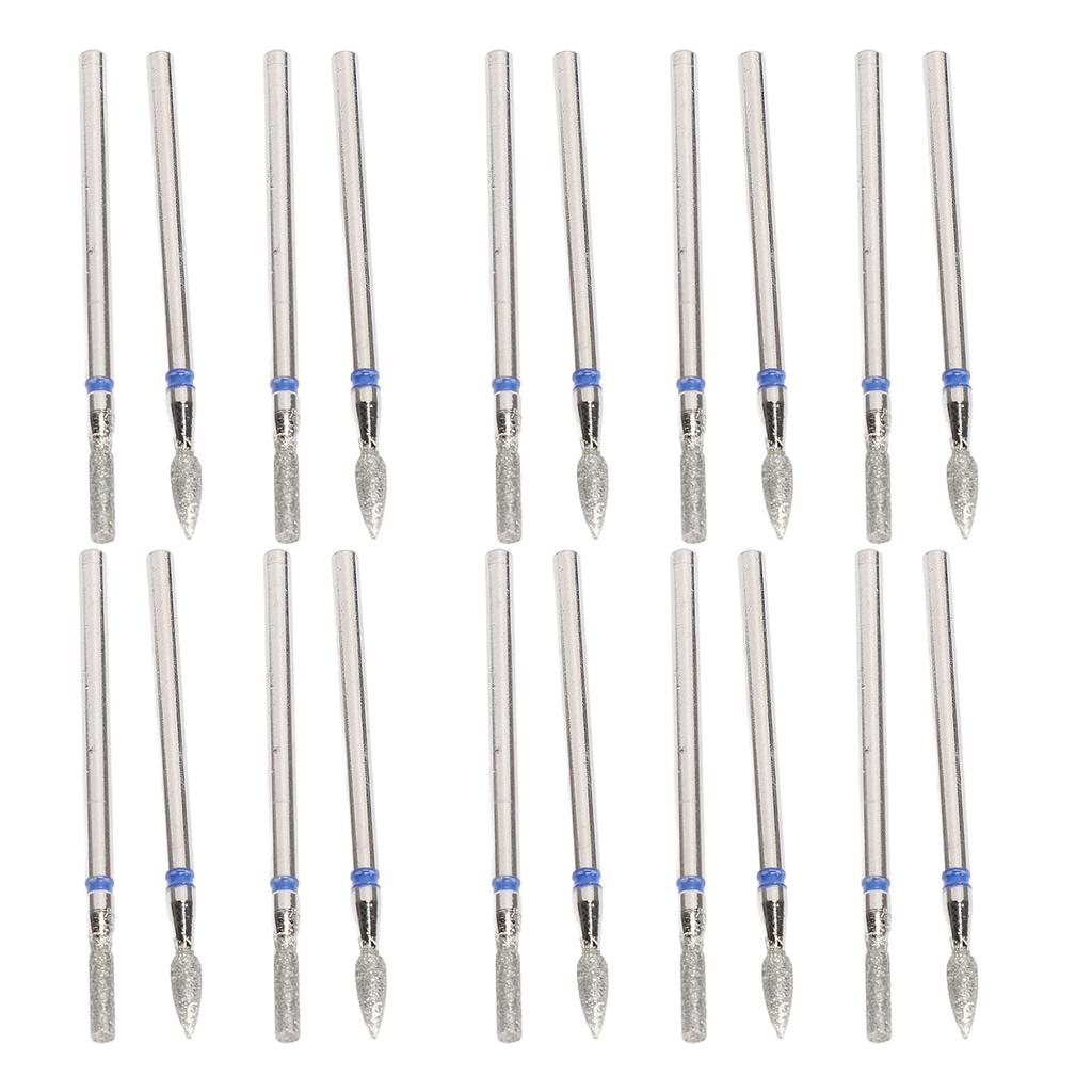 20pcs Nail Drill Bits Nail Stainless Steel Drill Bits Professional Nail Grinding Head for Electric G