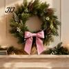 Reusable Velvet Bows 2Pcs Christmas Bows, Holiday Hanging Wall Decor for Tree Luxury Gift Box Knots Topper, Wedding Backdrop, Bridal Shower, Birthday