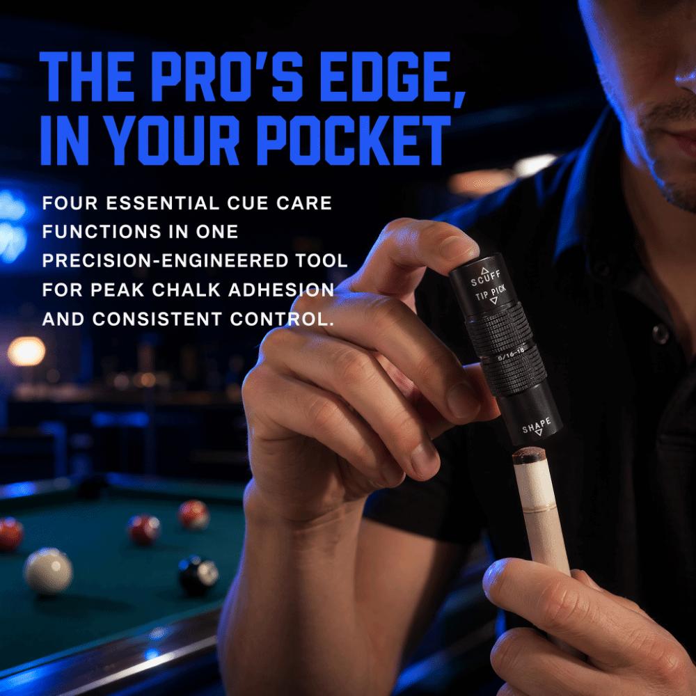 Aluminum Alloy Billiard Pool Cue Tip Multi-Function Billiard Cue Tip Chalk Grip Enhancement