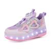 High Quality Skate Shoes for Kids LED Light Luminous Sneakers Children Two Wheels Shoes for Boys Girls with USB Charging