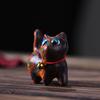 Rainbow Wood Carving Cat Sculptures Cat Ornaments Cute Colored Wooden Cat Desktop Office Accessories Home Decor Gift Souvenirs