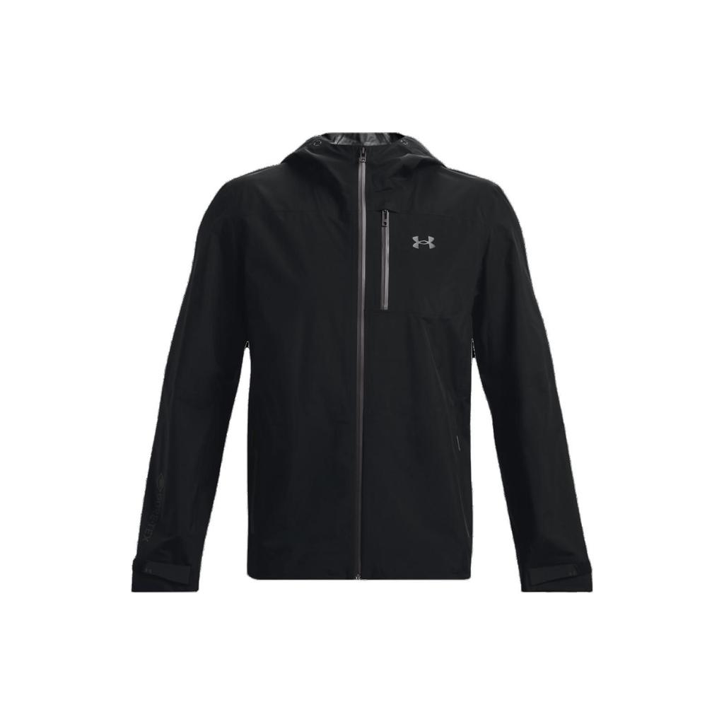 Under Armour GORE-TEX Paclite Logo Print Zip-Up Hooded Jacket Men Jackets Black 1369994-001