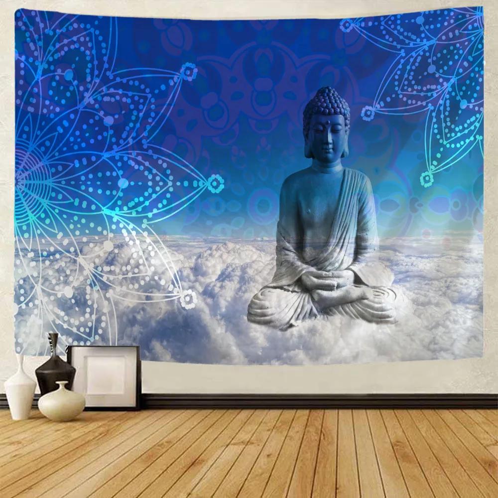Buddha tapestry hanging on the wall, meditator seven chakras, Indian Bohemian style, mantra, Tapiz, hippie home decoration
