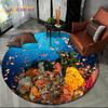 3D морское дно, подводный мир, дельфин, черепаха, круглый коврик, ковер для гостиной, спальни, диван, декор для игровой комнаты, нескользящий напольный коврик