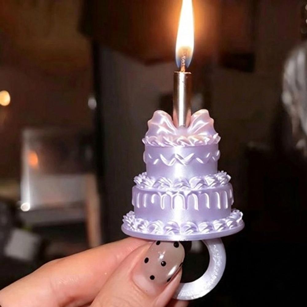 Silk Finish Cake Ring Candle Holder 3D Mini Cake Candle Ring Birthday Candle Ring Cake Topper