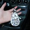 Блестящий алмазный кристалл автомобильный чехол для ключей Camellia Flower защитный чехол для автомобильного ключа универсальные блестящие автомобильные аксессуары для женщин