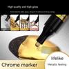 GUANGNA Liquid Mirror Chrome Metallic Markers, Reflective Gloss, 2.0/3.0mm Paintbrush Silver Gold for Coloring, Stroke,DIY Craft