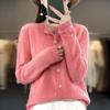 Новый осенне-зимний вязаный приталенный модный вязаный свитер с колосьями для женщин, кардиган с круглым вырезом и длинными рукавами