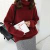 Зимний однотонный повседневный женский свитер в уличном стиле с длинными рукавами в корейском стиле с вязанным пуловером, базовый женский свитер