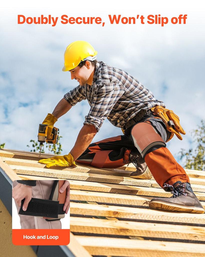 Knee Pads for Work Durable Leather Construction Pads Washable Extra Thick
