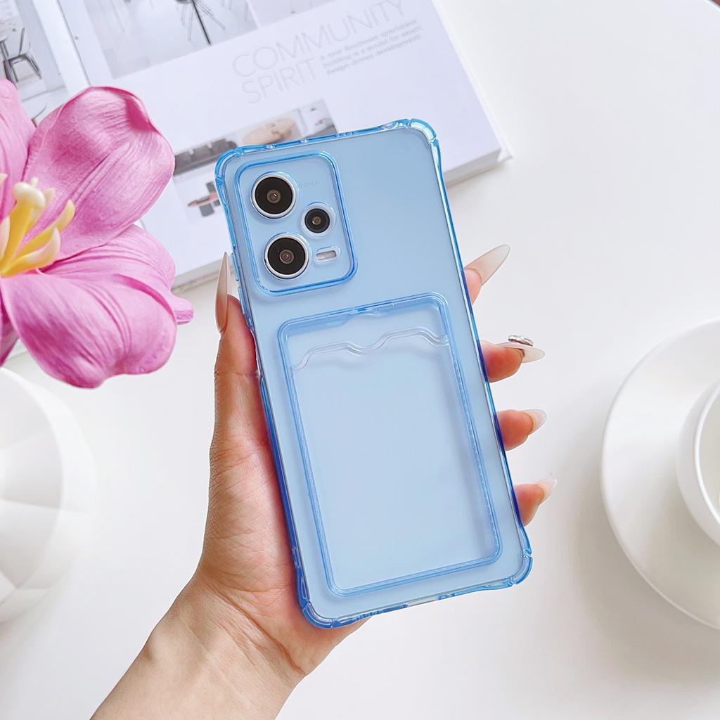 Чехол-кошелек с отделениями для карт для Xiaomi Redmi Note 8 9 9S 10 10s 11 11s 12 12s 12 13 14 Pro 5G Redmi 9A 9C 10A 10C Прозрачная задняя крышка-кошелек