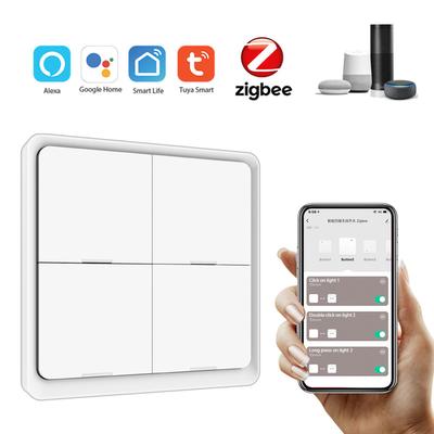 Беспроводной умный переключатель сцен Tuya ZigBee 4 клавиши сценария 4-канальный накладной переключатель клавиши сцены Tuya Smarts Home