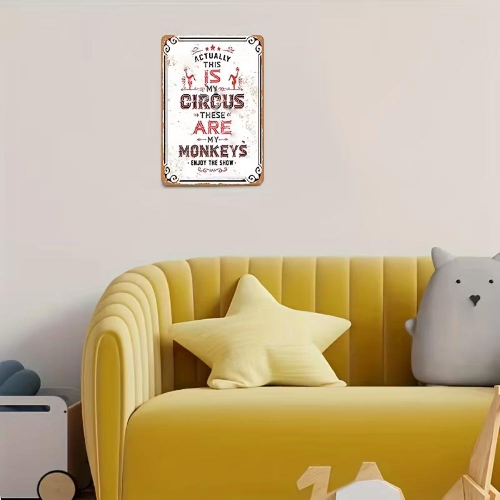 1pc Vintage Metal Aluminum Sign "Actually This Is My Circus" Retro Distressed Plaque Decor Unique Wall/Room/Home/Restaurant