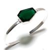 Chrome Diopside Gemstone 925 Sterling Silver Cuff Bangle Adjustable j5D70