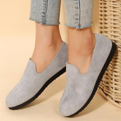 Большой размер весна и осень новая ленивая обувь плоская подошва однотонная круглая носочная часть женская обувь большой размер женская обувь