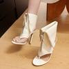 Spring Autumn Design Sexy Peep Clip Toe Women Boots Thin High Heels Sandals Zipper Pole Dancing Stripper Shoes
