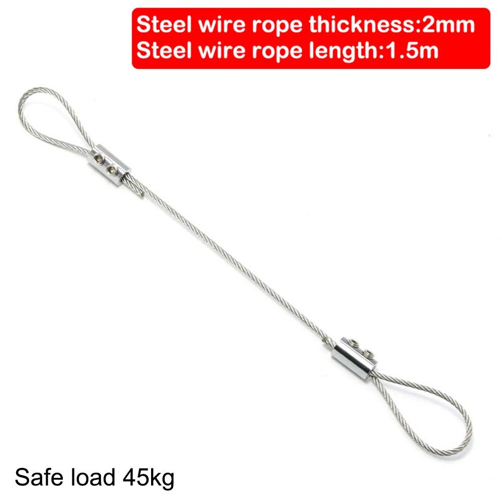 New Stainless Steel Wire Rope With Locking Adjustable Suspension Lanyard 1.5/2/3/4mm Hanging Rope