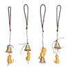 4PCS Cat Wind Chime Metal PLA Cat Statue Hanging Wind Catcher Memorial Ornament For Garden Yard Porch Decoration Gold