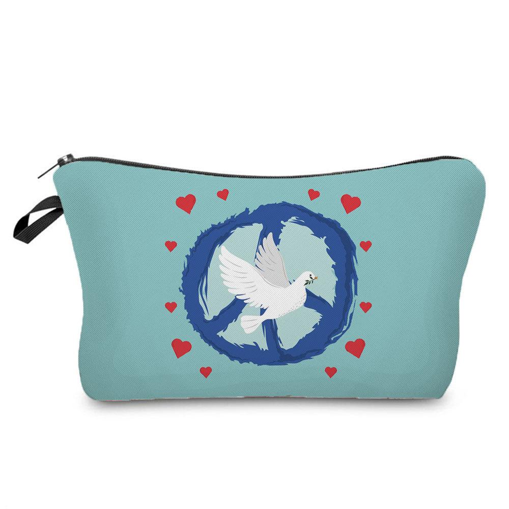 Женская косметичка с принтом голубя мира, органайзер для туалетных принадлежностей, дорожный кейс для хранения 6369