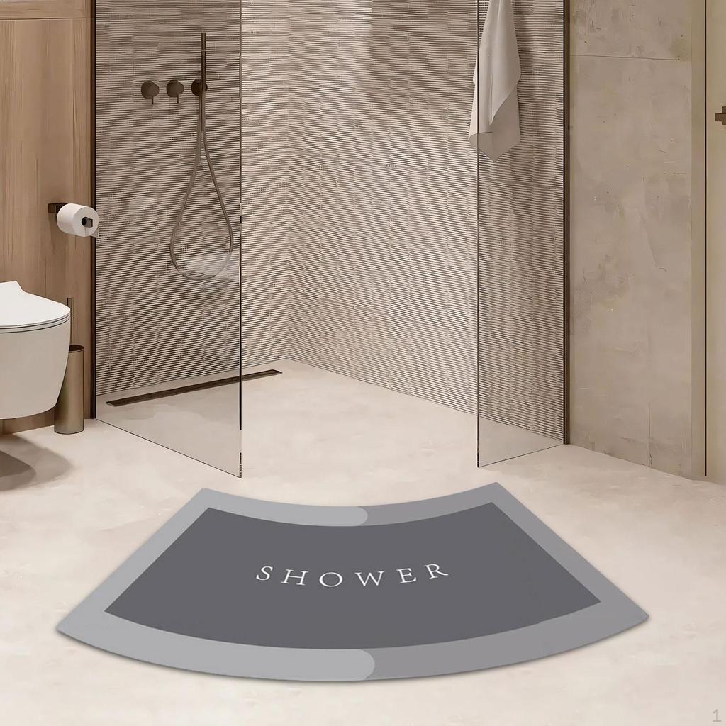 Изогнутый коврик для ванной, нескользящий напольный коврик для ванной для унитаза для квадрантной душевой кабины,