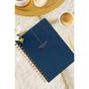 Академическая ежедневник 2024-2025 A5 на льняной основе со спиралью 15x21 см - 17 месяцев, темно-синий