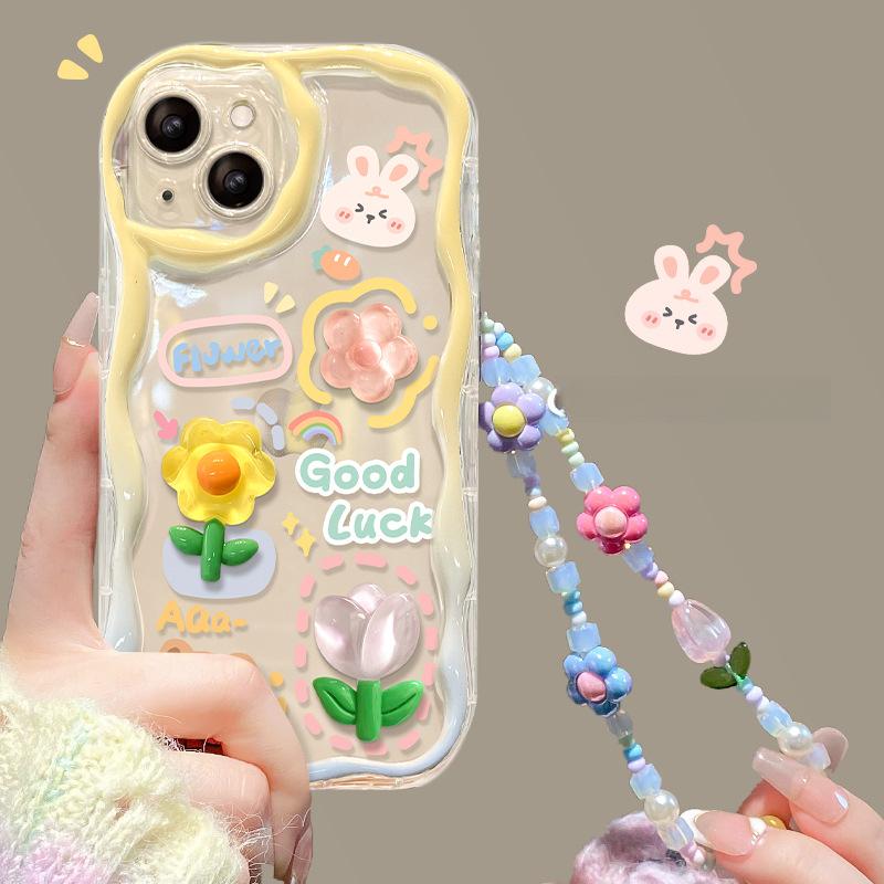 Подходит для Apple 14 Чехол для мобильного телефона iPhone 13promax Прозрачный силиконовый 11/12mini Трехмерная кукольная цепочка