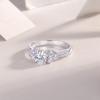 Vinregem Классическое женское кольцо из 100% стерлингового серебра 925 пробы 3EX VVS1 D, круглая огранка, 1 карат, настоящий муассанит с бриллиантом, свадебное обручальное ювелирное изделие