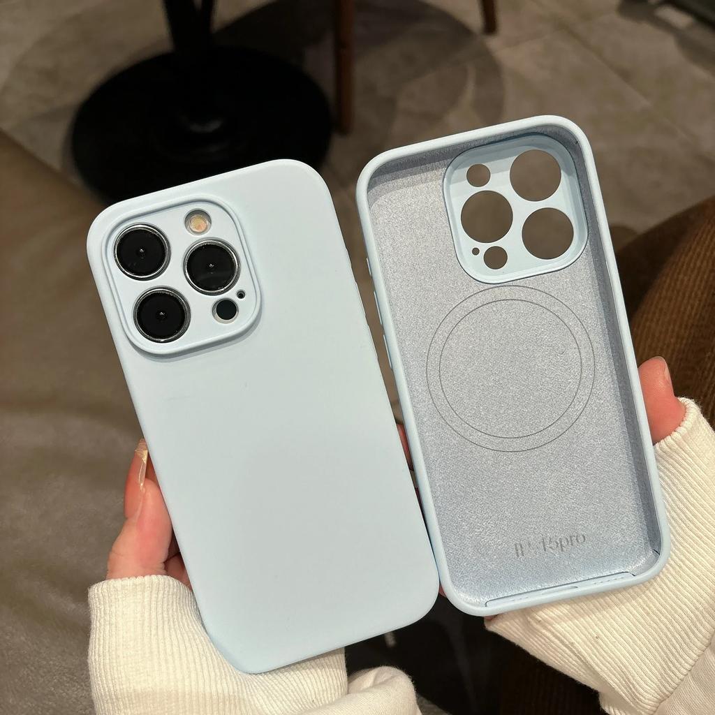 Оригинальный жидкий силикон для чехла Magsafe для iPhone 17 16 15 14 12 13 17 Pro Max Air Магнитная беспроводная зарядка Мягкое покрытие под кожу