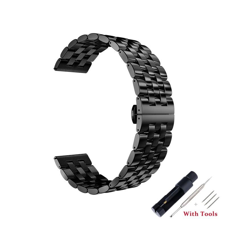 20mm 22mm Stainless Steel Watchband Metal Folding Watch Buckle Watch Band Strap Bracelet Watch Accessories with Tool