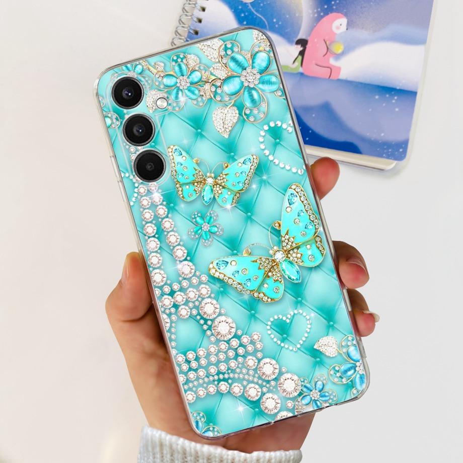 Для Samsung Galaxy A24 4G Чехол Пара Милое Сердце Красивый Цветок Чехол Для Fundas Samsung A24 4G A245F A 24 Мягкий Прозрачный Резиновый