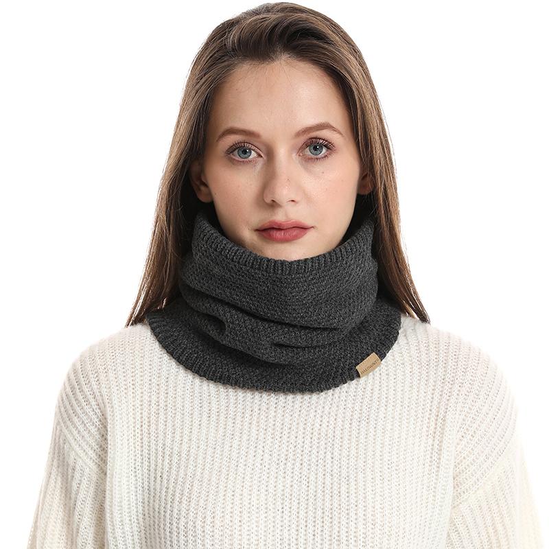 Solid Cashmere Plush Warm Winter Ring Scarf Women Men Knitted Full Face Mask Snood Neck Scarves Bufanda Thick Muffler New