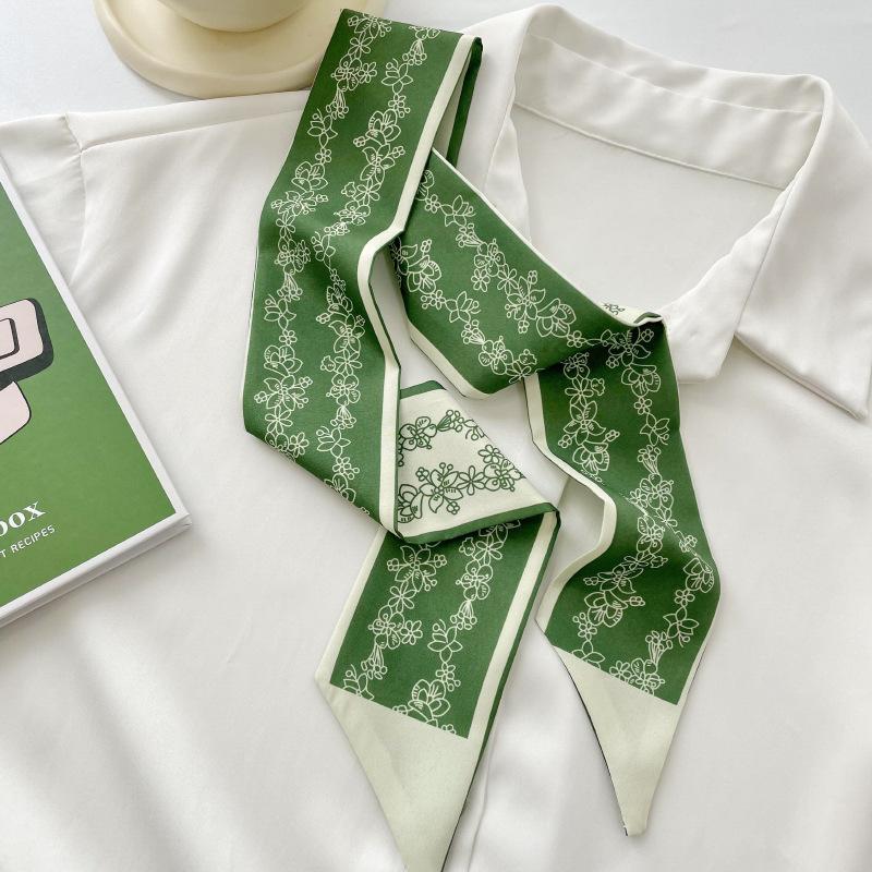 Long Silk Scarf, High-end New Versatile Hair Tie Streamer, Atmosphere Ribbon, Spring and Summer Decorative Scarf, Tied Bag Streamer