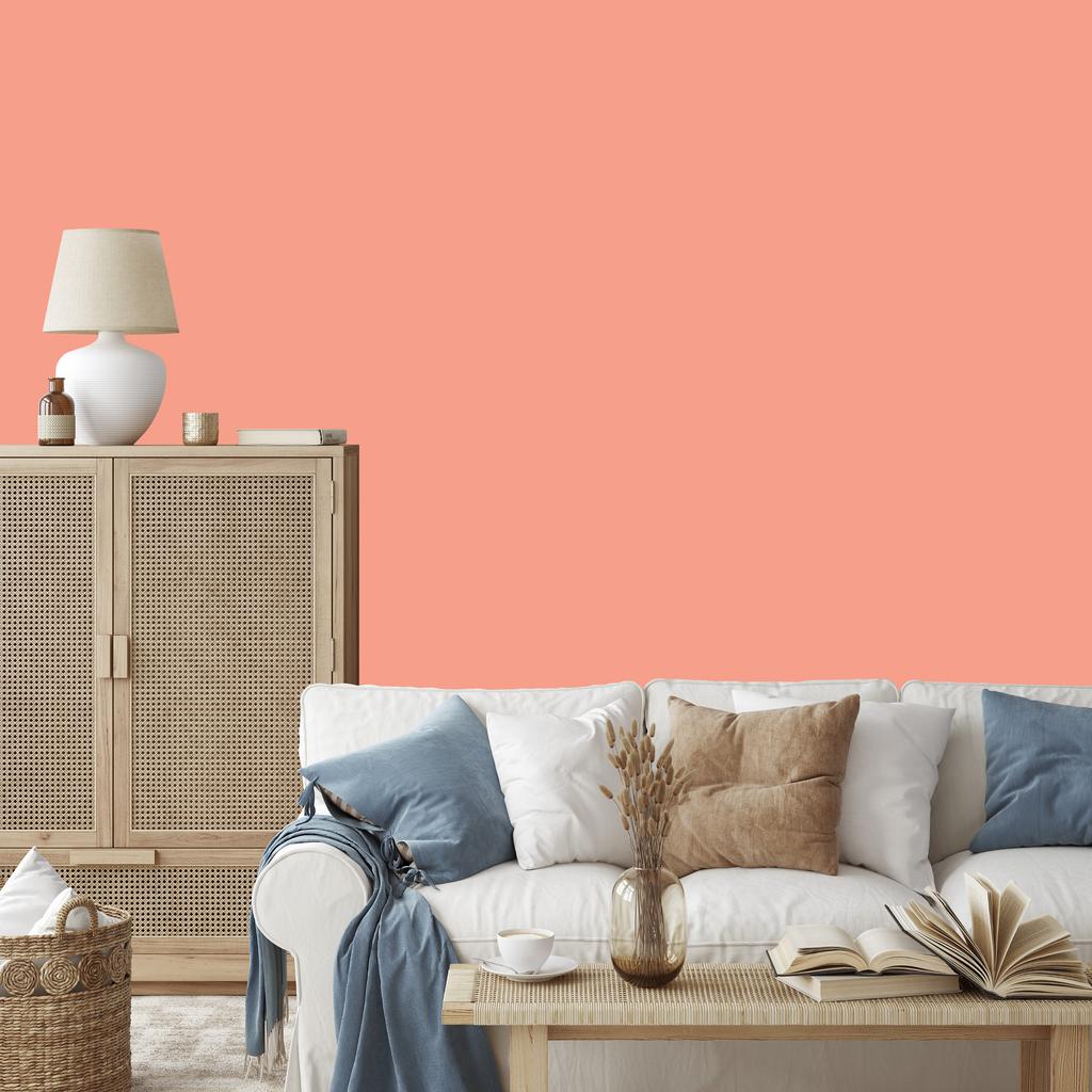 Wallpaper Solid background coral, subtle detail 50x1000