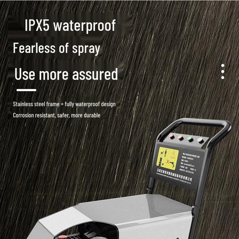 Commercial High-Pressure Stainless Steel Car Washer for Heavy Oil Stains - Alkali Resistant, Anti-Corrosion, Hot Water Compatible Machine.