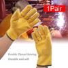 1 Pair  Women Men Heavy Duty Gardening GlovesThorn Proof Cowhide Leather