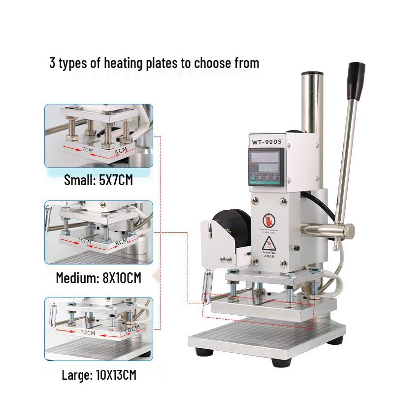 Компактный ручной станок для горячего тиснения фольгой и эмбоссирования кожи и бумаги